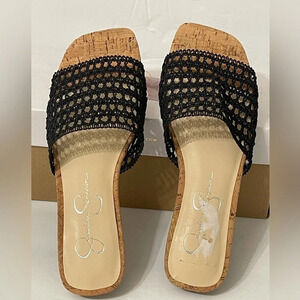 Jessica Simpson Stretch Crochet Slide Sandals size 5.5